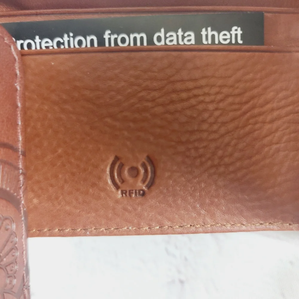 Polochio RFDI Minimalist Card Wallet Brown Leather